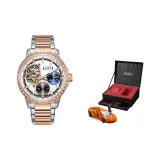 Rose Case White Dial Rose Steel Band-Model Car Box (Random Model Car)