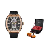 Rose Case Black Dial Black Rubber Band-Car Model Gift Box (Car Model Random)