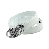 White Automatic Buckle with Silver Dragon GG
