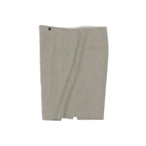 TRINITE D'ESTIENNE 카키 여성 캐주얼 숏 스커트