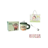 Crayon Shin-Chan and Shiro Mug Green (with Spoon+Gift Box Set)