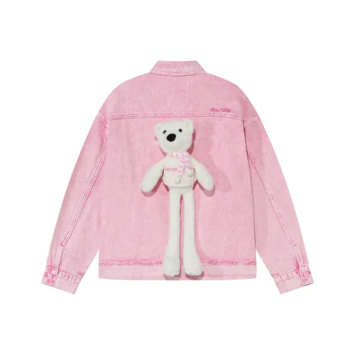 NOISY TEDDY 핑크 여성 데님 자켓