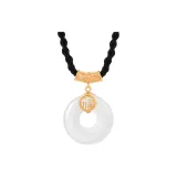 [Rose Gold]Blessing Fortune Auspicious Peaceful Buckle Necklace