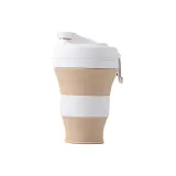 Foldable Water Cup — Khaki (Includes Multicolor Box Straw)