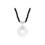 [Silver]Blessing Fortune Auspicious Peaceful Buckle Necklace
