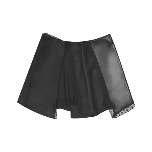 TRINITE D'ESTIENNE 블랙 여성 캐주얼 숏 스커트