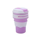 Foldable Water Cup — Purple (Includes Multicolor Box Straw)