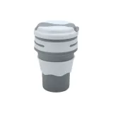 Foldable Water Cup — Gray (Includes Multicolor Box Straw)