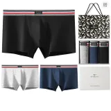 Color Block 3 Pack Gift Box Set (Black+Navy Blue+Light Gray) 100% cotton High-Rebound Antibacterial