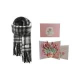 Black Gray+3D Effect Rose Greeting Card+Envelope