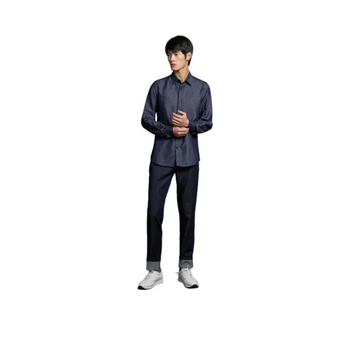 ERDOS 데님 블루 남성 셔츠