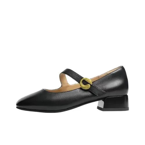 WUJI Versatile Square Toe Unlined Shoes 여성