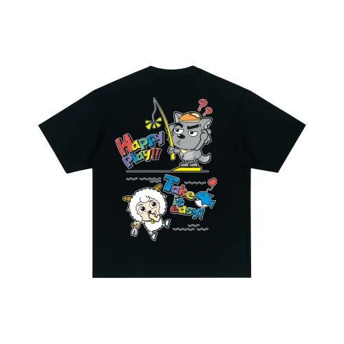 Pleasant Goat And Big Big Wolf 남녀공용 티셔츠