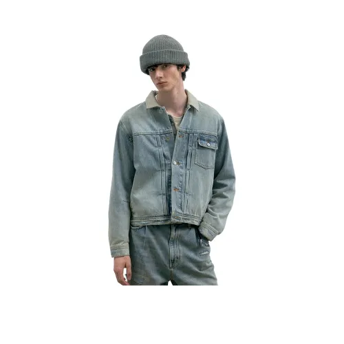 C2H4 데님 블루 남녀공용 데님 자켓