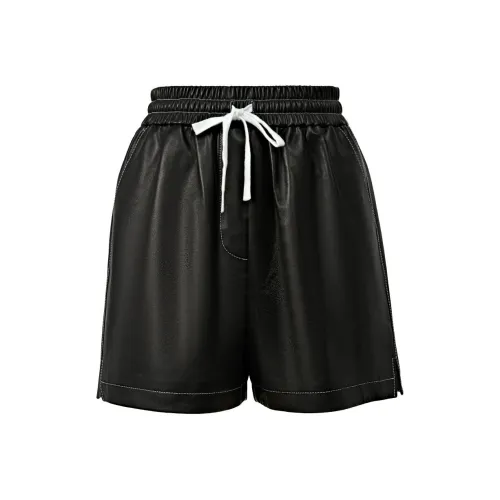 Blacknini 가죽 반바지 여성 캐주얼 반바지