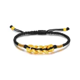 Five Emperors' Coins Rope Bracelet[Black Cord]
