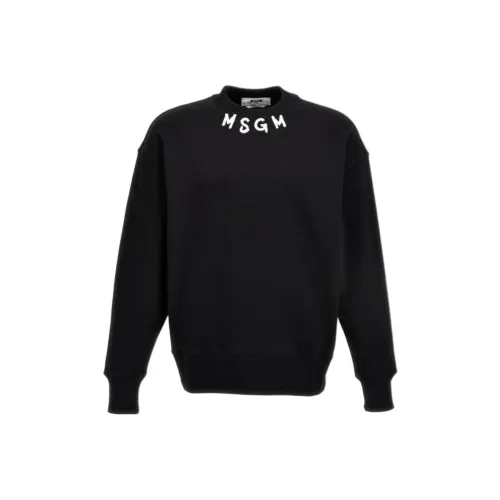 MSGM 블랙 남성 맨투맨