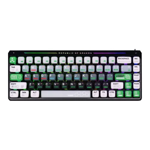 ROG 마법사 AceHFX 화학 요소 68키 RT Linear 스위치 맞춤제작 여행 8KHz 응답, 게이밍 E스포츠, 멀티미디어 제어, Aura Sync, 호환 가능 와 가스켓 구조 기계식 키보드