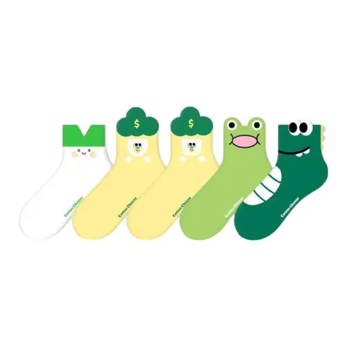 COTTON CHEESE 발목 양말 남녀공용 5 팩 혼합 색상
