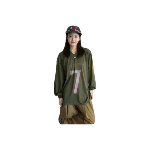 MUMUTU 그린 여성 티셔츠