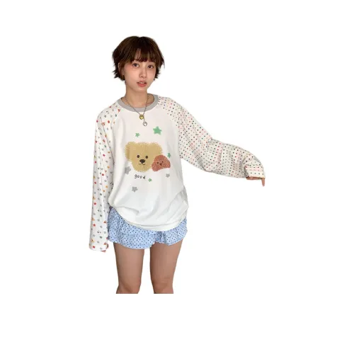 MeiHaoStore 화이트 남녀공용 티셔츠
