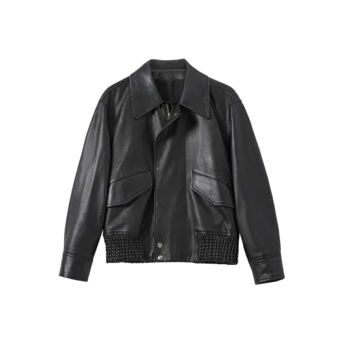 Le Alfashionline 블랙 여성 가죽 자켓