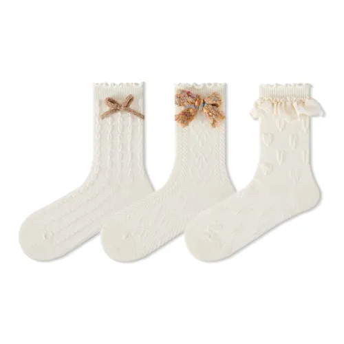 COTTON CHEESE 여성 크루 삭스