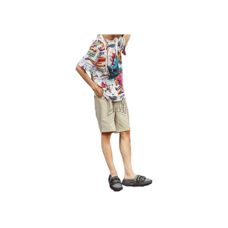 LiNing x Chinatown Market Casual Shorts Men's Cashmere Gray-2