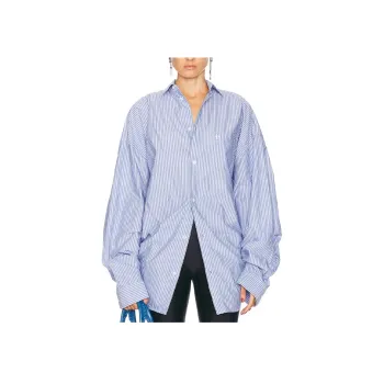 Balenciaga Knot Detailed Striped Shirt