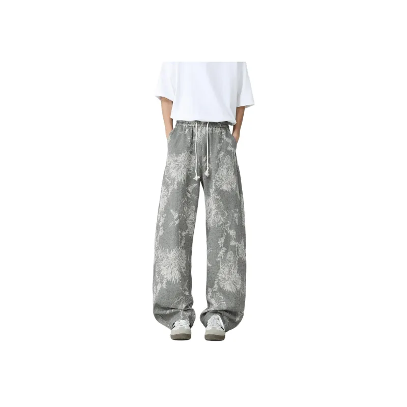 F·dragon Casual Pants Unisex Pattern Gray-0