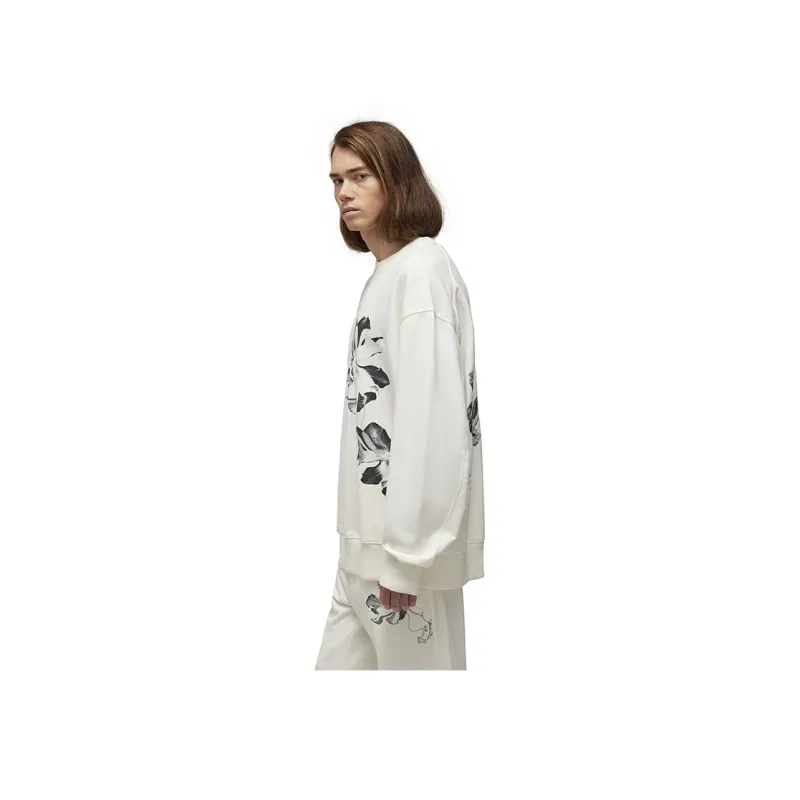 Y 3 Floral Printed Crewneck Sweatshirt-1