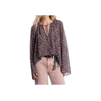 MICHAEL KORS Floral Georgette Flared Sleeve Blouse