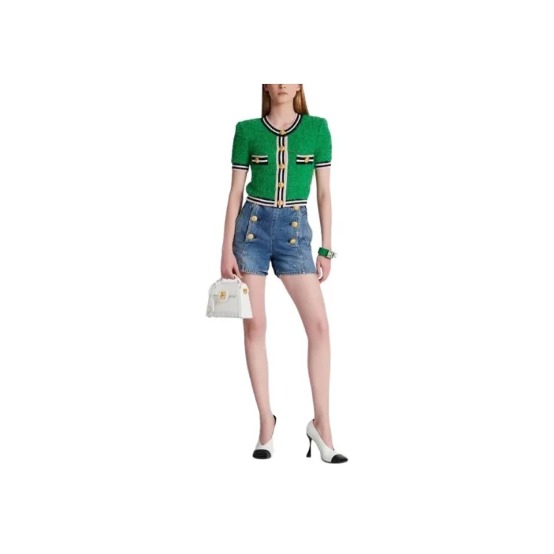 BALMAIN Tweed Knit Cardigan-1