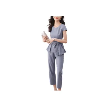 Mo Han Yi Mei Casual Suit Women's 2 Piece Set Blue