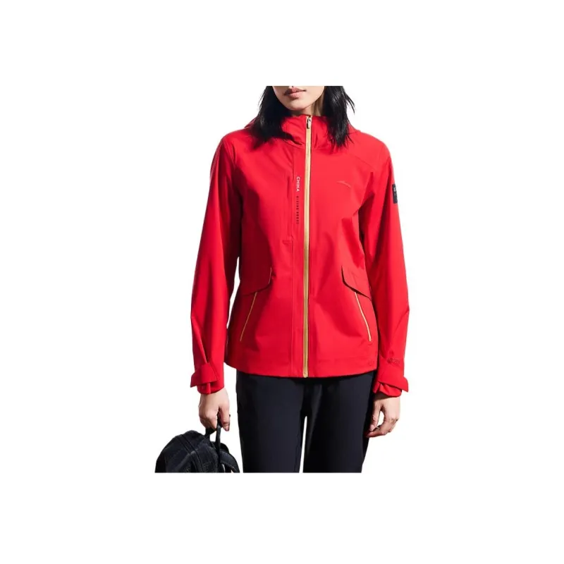 Anta Variety Training Collection Waterproof And Breathable Windproof Windbreaker Jacket Women's Classic Red-2