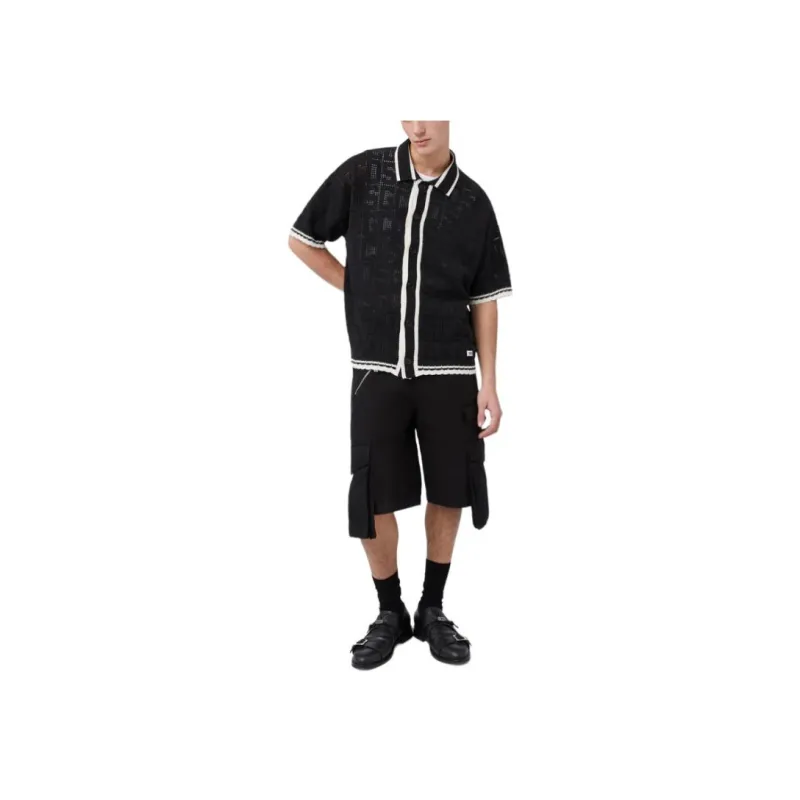 GCDS Monogram Macramé Knit Shirt-1
