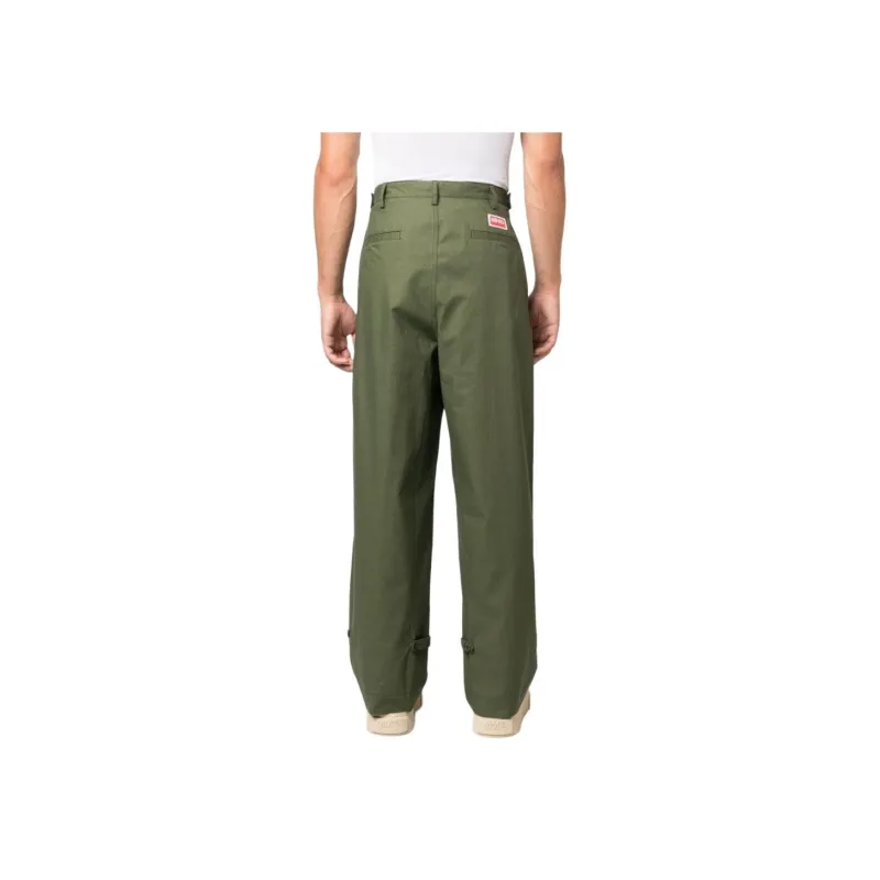 KENZO Logo Patch Mid-Rise Wide-Leg Trousers-3