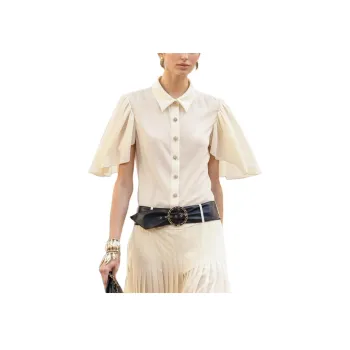 CHANEL 25S Spring Summer Collection Shirt Women's Light Yellow