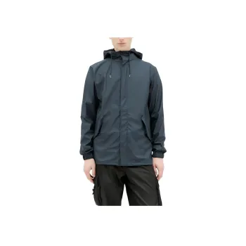 Rains Long Sleeved Drawstring Hooded Coat