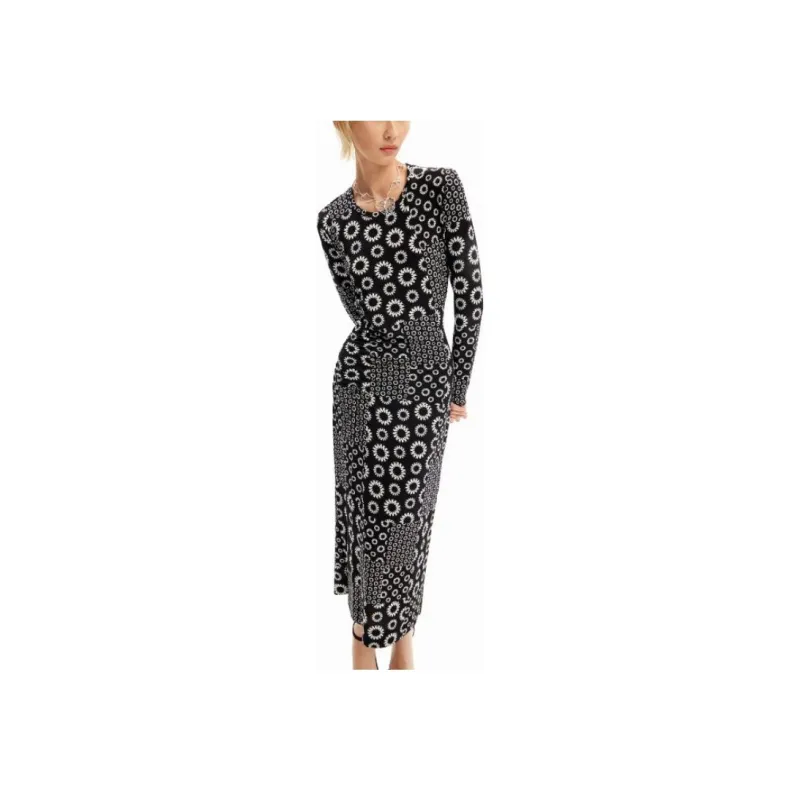 Desigual Long Sleeved Dress Women's Black-4