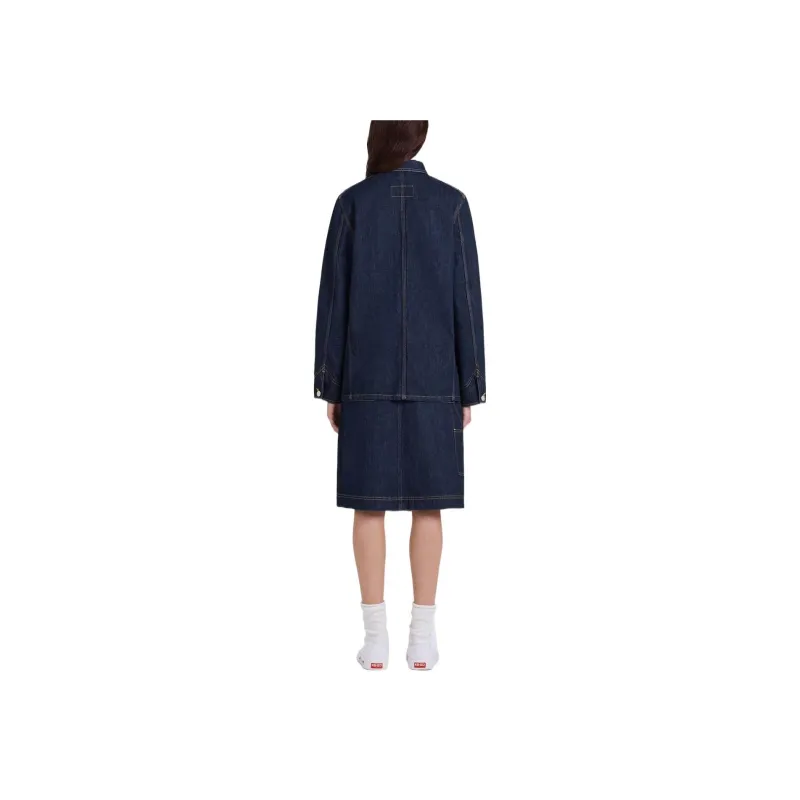 KENZO Poppy Flower Series Nigo Collaboration FW22 Denim Jacket Women's Dark Blue-3