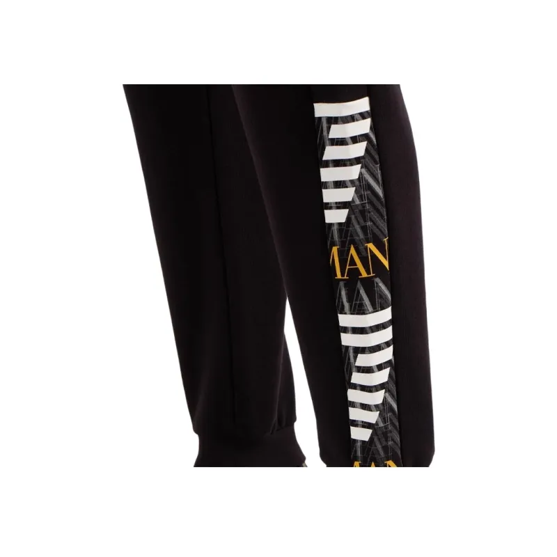 EMPORIO ARMANI EA7 SS24 Knitted Sports Pants Men's Black-3