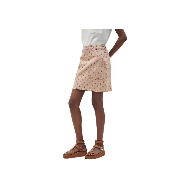 HERMES SS22 Casual Short Skirts Women's Khaki-3