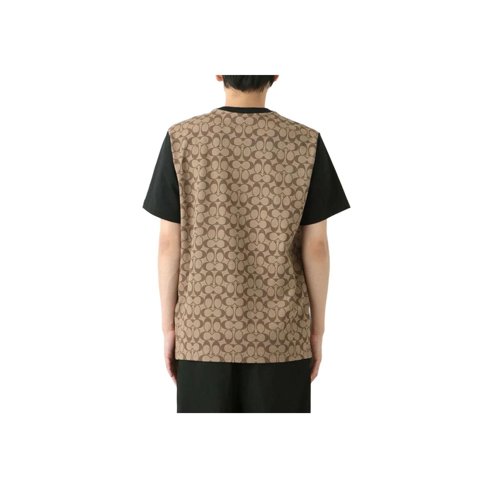 COACH SS22 Men Logo Full Print Patchwork Short Sleeve T