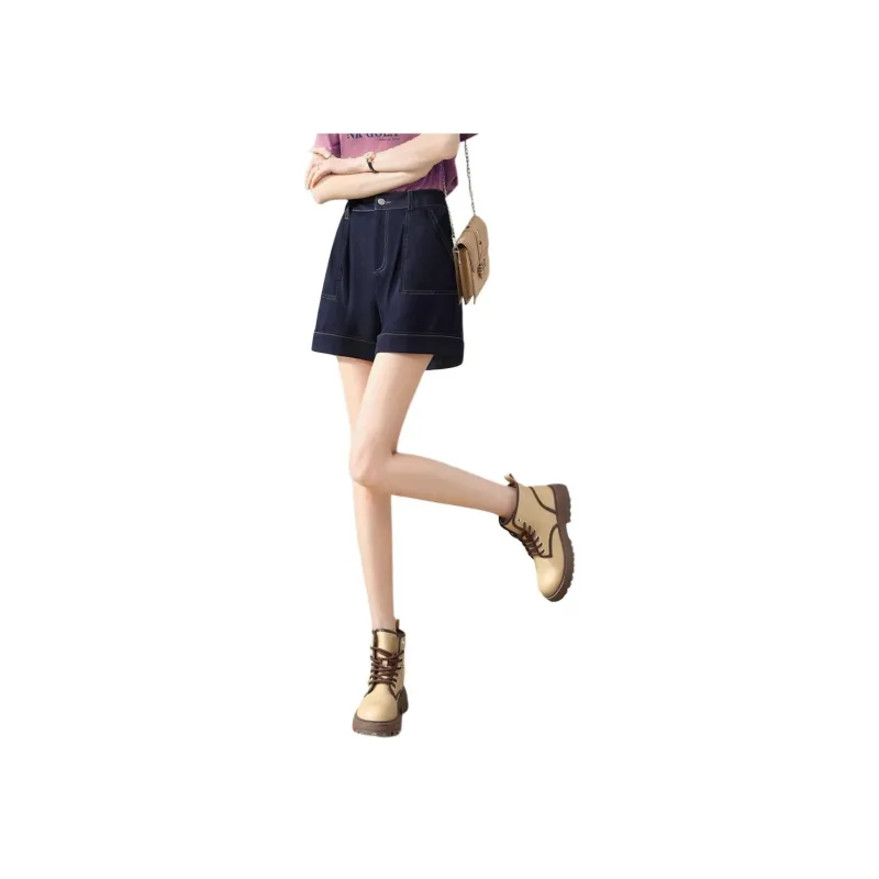 Weixi Denim Shorts Women's Dark Blue-1