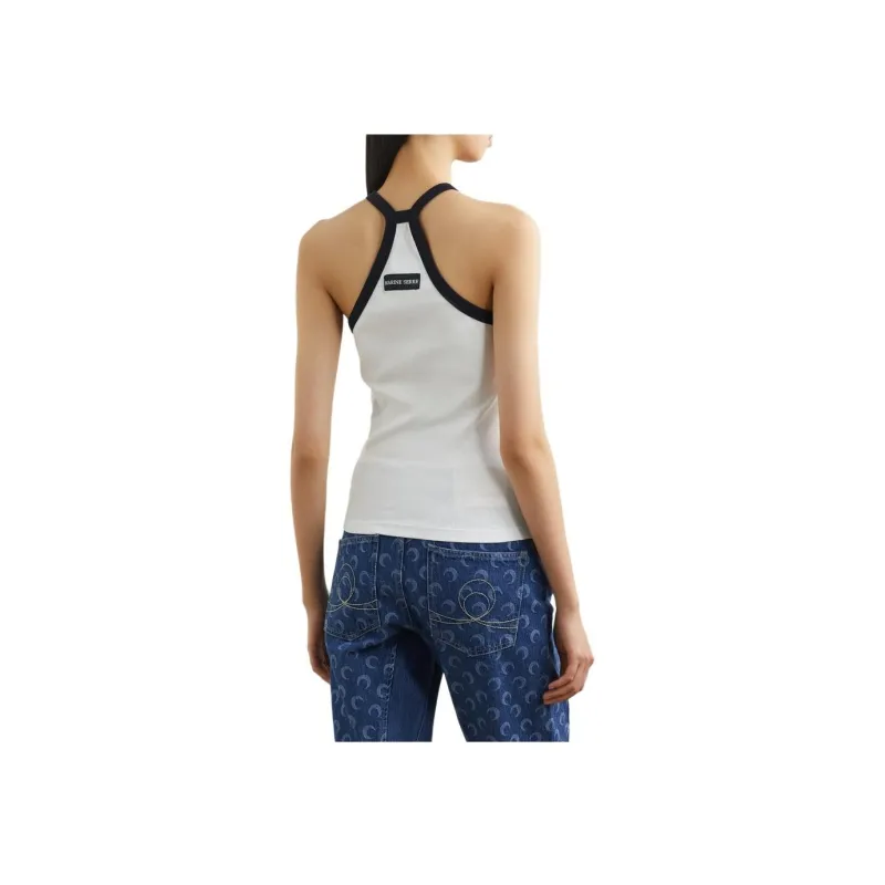 Marine Serre Logo Embroidered Sleeveless Top-1