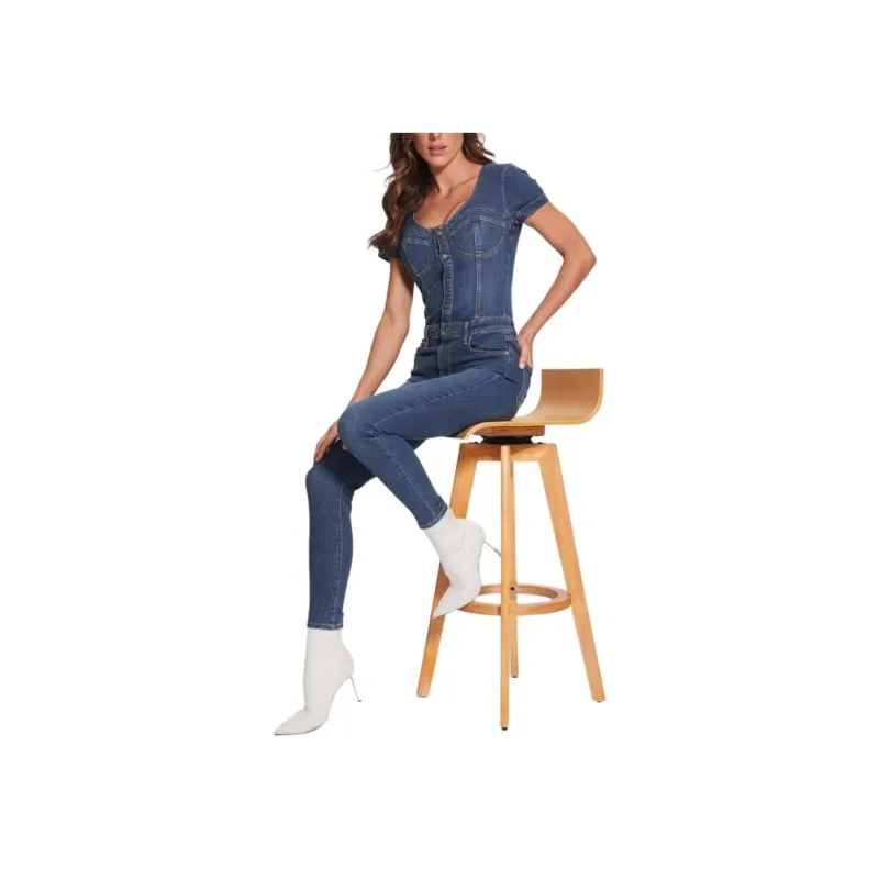 GUESS Eco Naomy Denim Jumpsuit Jumpsuit Women's Blue-2