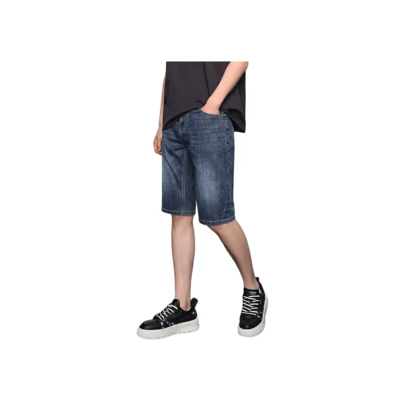 HLA Power Young Series Denim Shorts Men Blue Gray Denim Gradient Medium 29-4