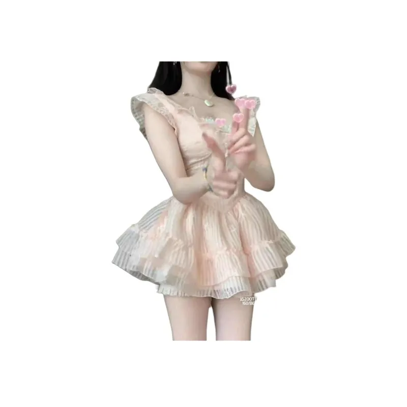 Mu Xiao Xin Skirt Set Women's Pink-5