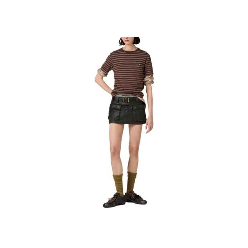 MIU MIU FW24 T Shirt Women's Cocoa Brown-2